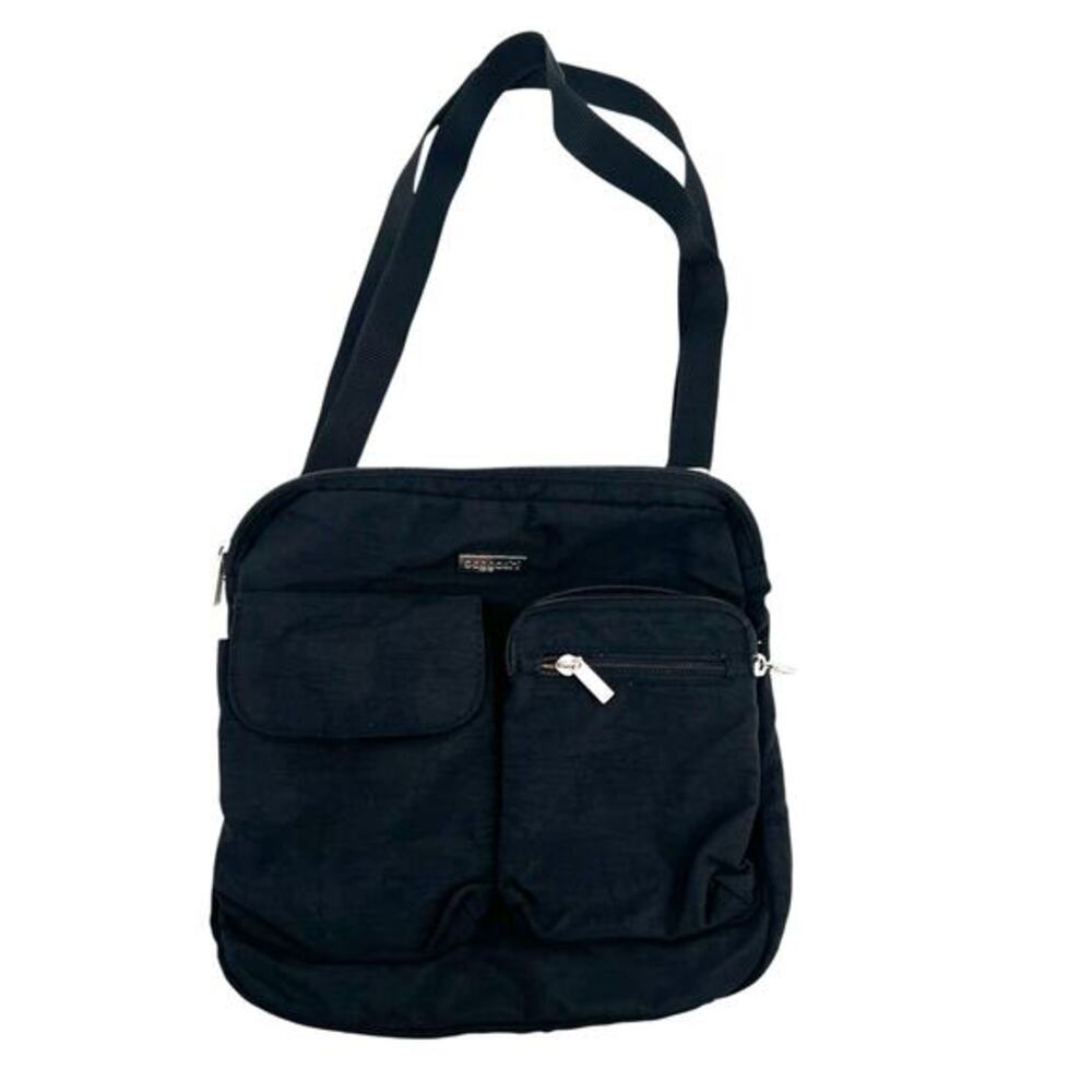 Baggallini Canyon Bag Crossbody Black Nylon Water Resistant Cell Pocket Travel
